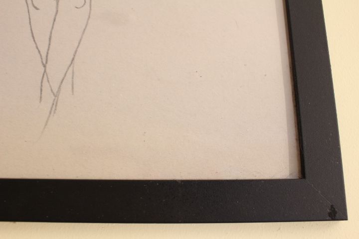 Quadro João Antas (n. 1943) Desenho a carvão sobre papel "Nu feminino"