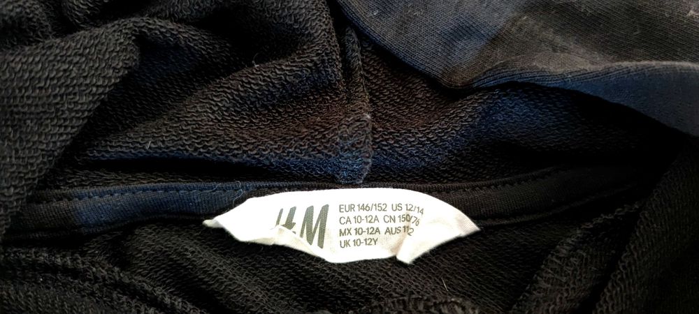 Czarna bluza z napisem NASA, 146-152, H&M