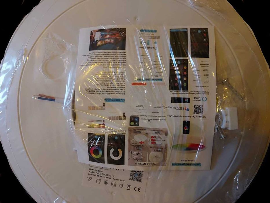 Tuya WiFi Розумна RGBCW Світлодіодний стельовий світильник 24W 220V