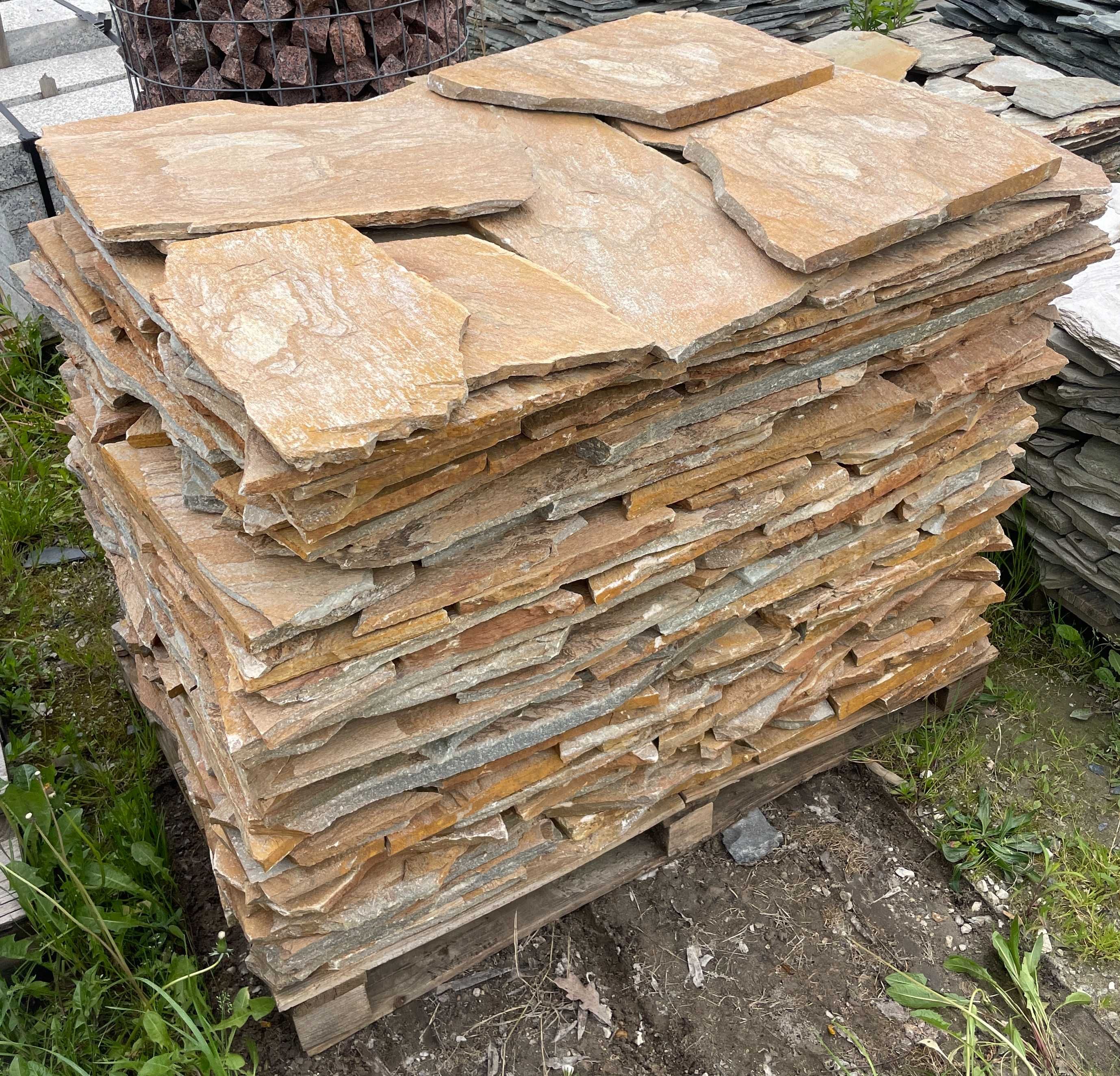 ŁUPEK NATURALNY Kamień Płyty Okładzina Elewacja Dzikówka Taras Ściana