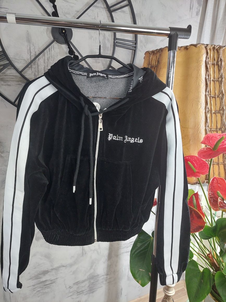 Bluza z napisem Palm Angels welurowa atrakcyjna roz  około 40 /42