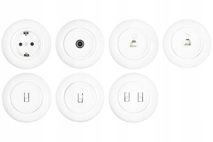 RETRO wyłącznik dzwonkowy CZARNY bez ramki LOFT PRL