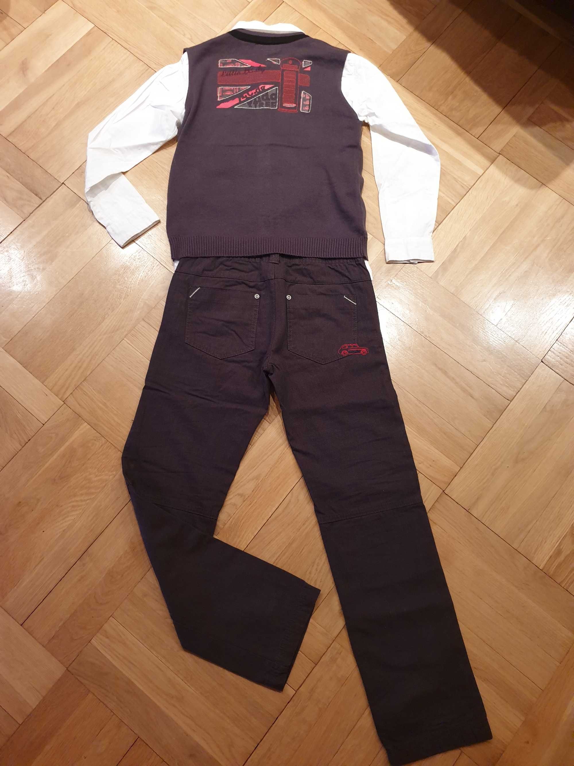 Elegancki zestaw chłopięcy, 10 lat: spodnie, koszula, kamizelka