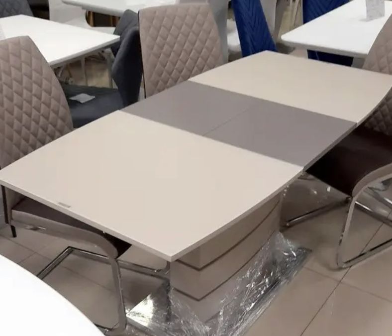 Стол обеденный раскладной Houston mokko chrome leg