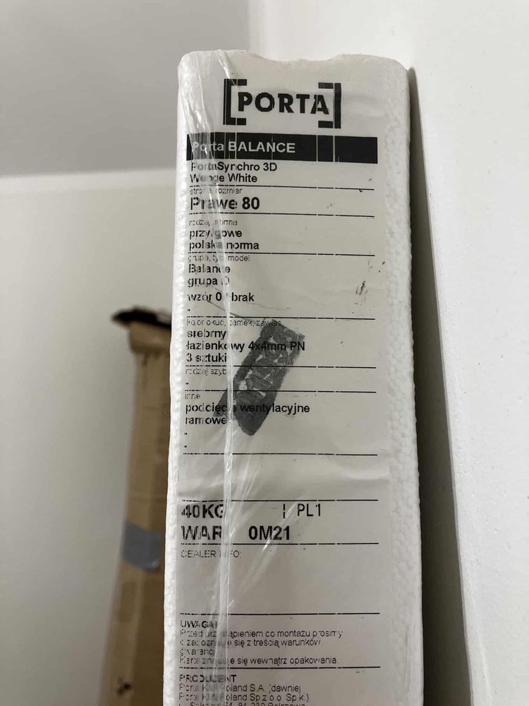 Drzwi wewnętrzne porta 80 prawe Wenge White