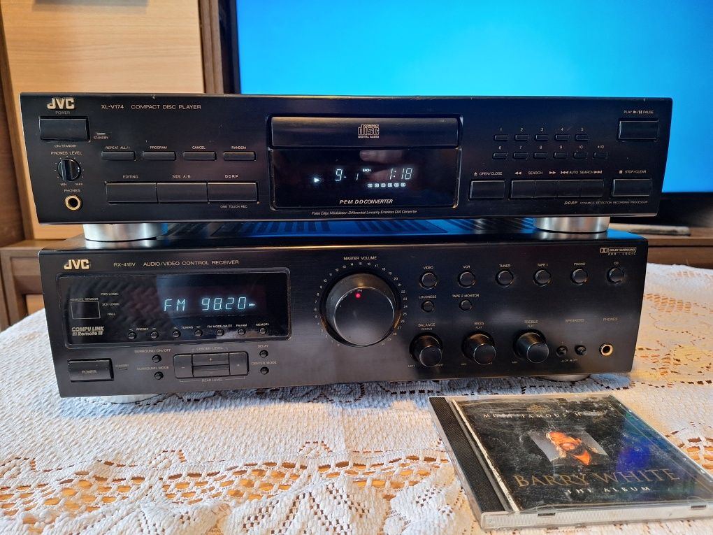 Amplituner JVC RX 416VBK + Odtwarzacz CD JVC XL W174BK