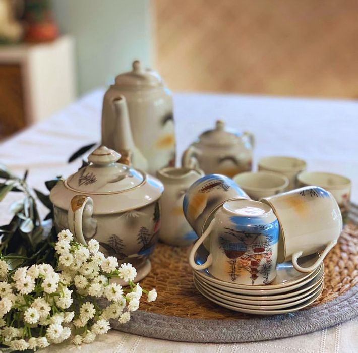 Vintage servico cafe japones porcelana