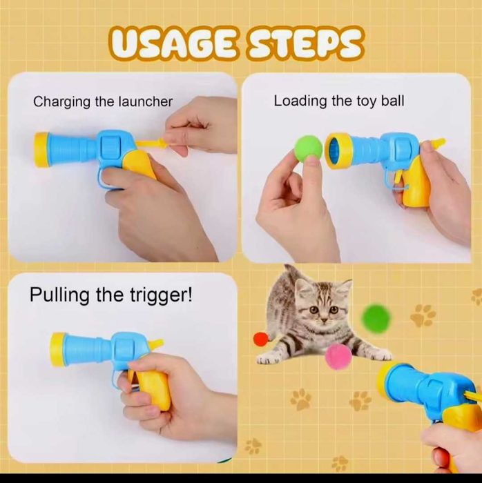 іграшка для маленьких тварин - "запускач-пістолет "