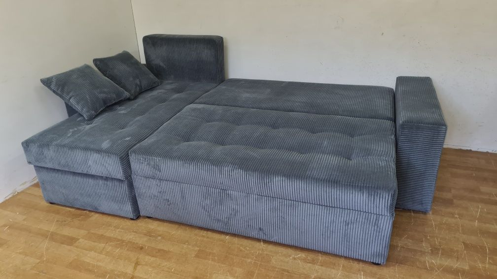 Nowy Narożnik automat sprężyny sztruks welur plusz kanapa sofa rogówka