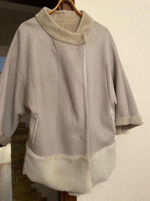 Дублянка шкіряна жіноча бежева