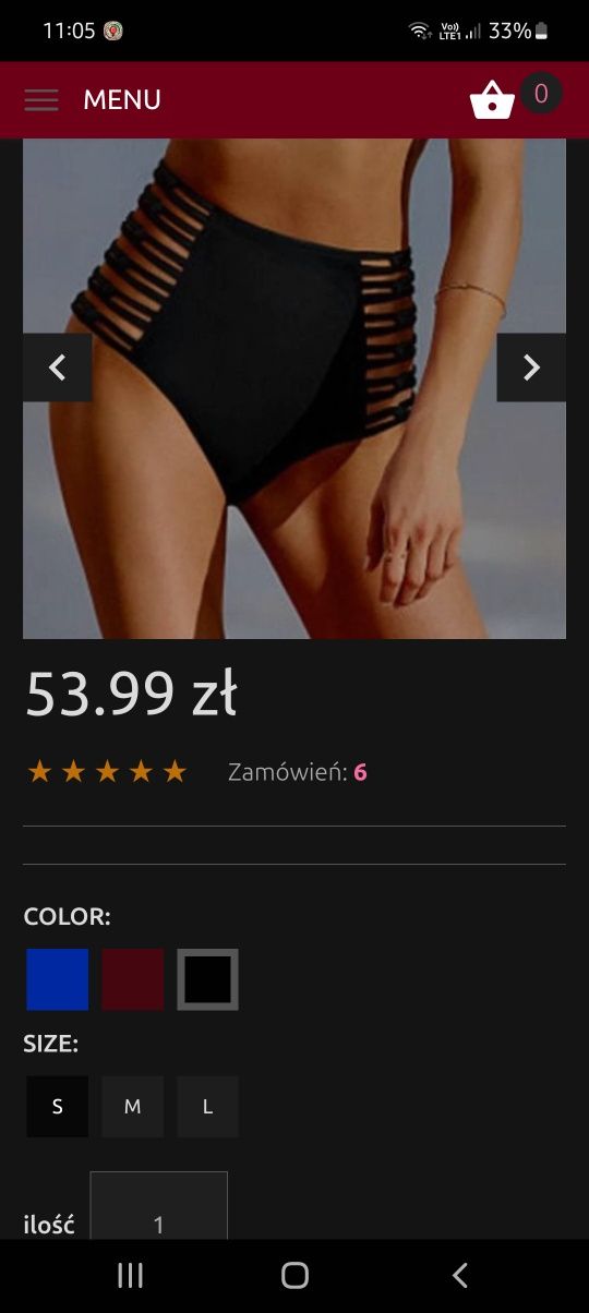 Bikini czarne 38