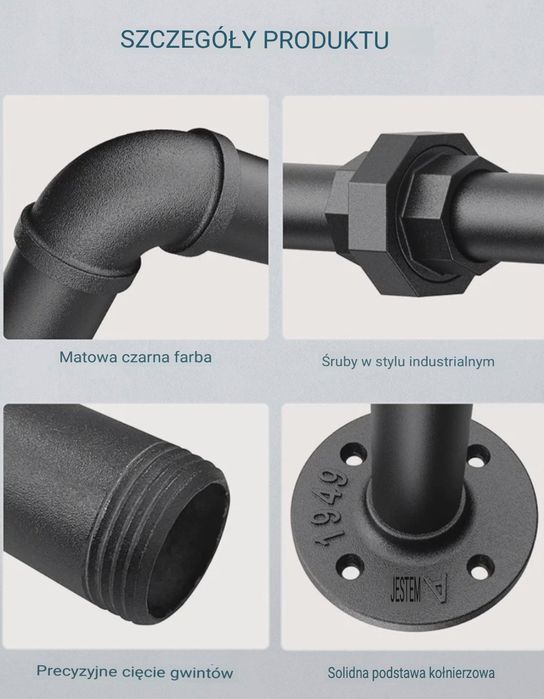 !! Stojak Wieszak Uchwyt Garderoba Na Ubrania Industrial Extra Mocna!!