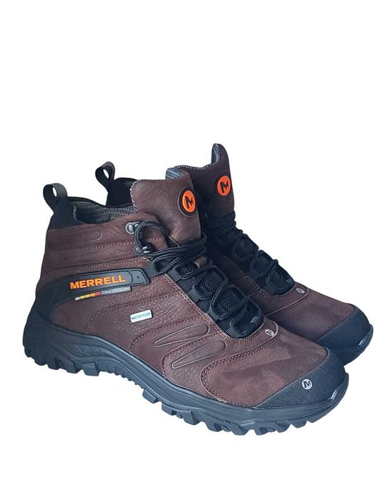 Зимние кроссовки Merrell(M-20) кожаные коричневые р-ры:40-45