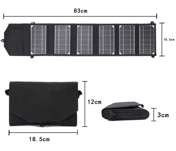 Портативная складная солнечная зарядка батарея панель 20W