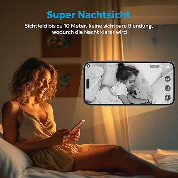 Kamera, niania z kamerą, 2,4 GHz, kamera monitorująca wewnątrz, Wi-Fi