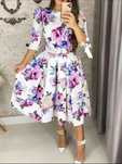 Nowa śliczna sukienka damska floral kwiaty XXL pasek stylowa elegancka