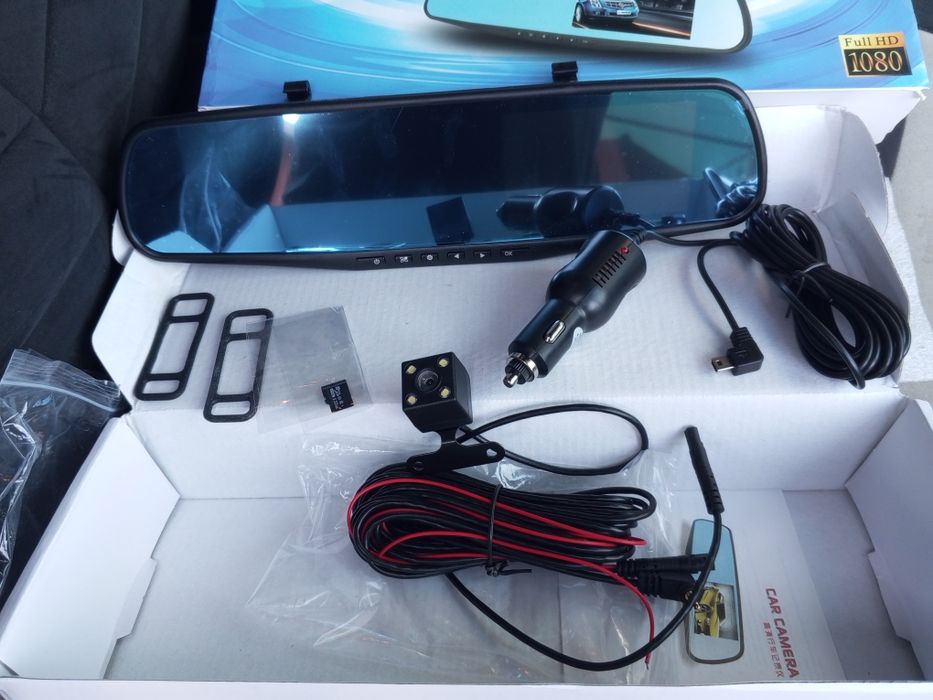 Зеркало відеореєстратор 12v.-24v. + камера задня + флешка 32Gb.