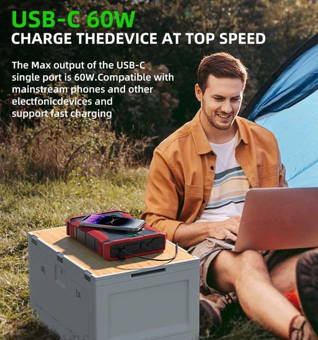 Повербанк GP25 60000mah PD60W DC12-24V для ноутбуків, Starlink mini