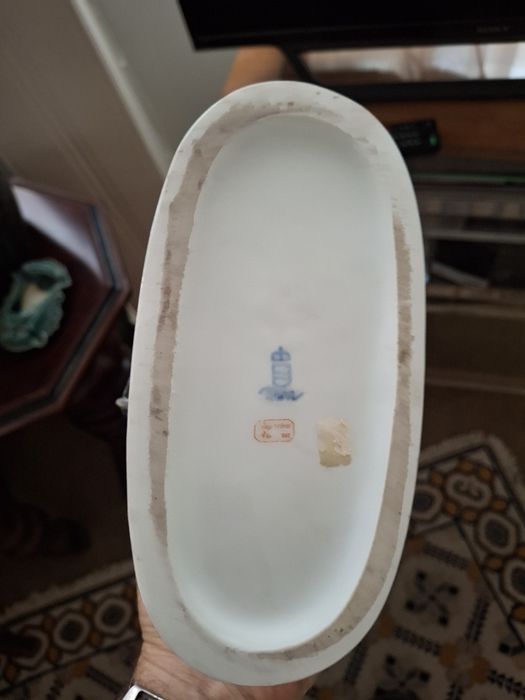 Escultura porcelana cavaleiro e cavalo