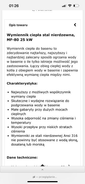 Wymienik ciepla basenowy