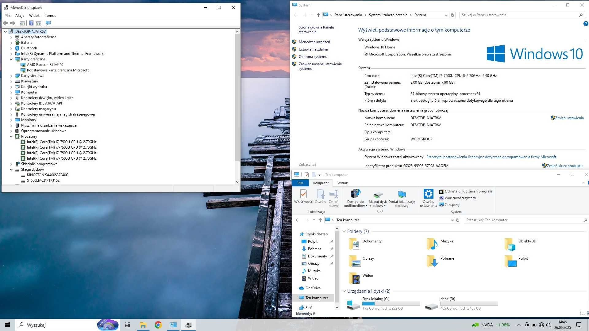 Dell 5767/17.3'/ i7 7th/8GB DDR4/SSD/HDD/Radon R7 4GB/Win10