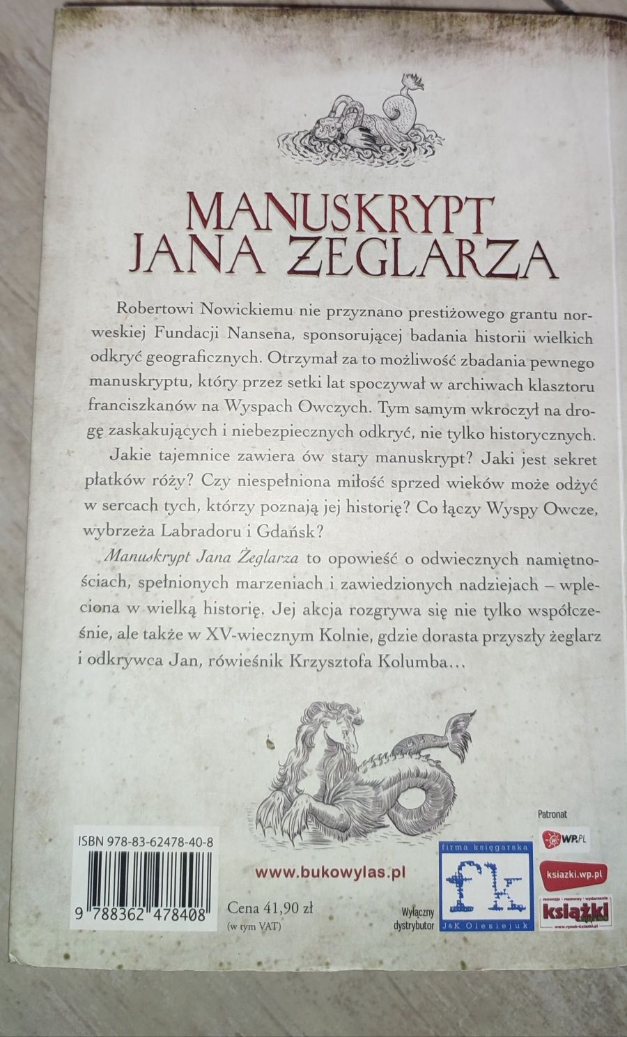Książka Manuskrypt Jana żeglarza A.Dudzińskj