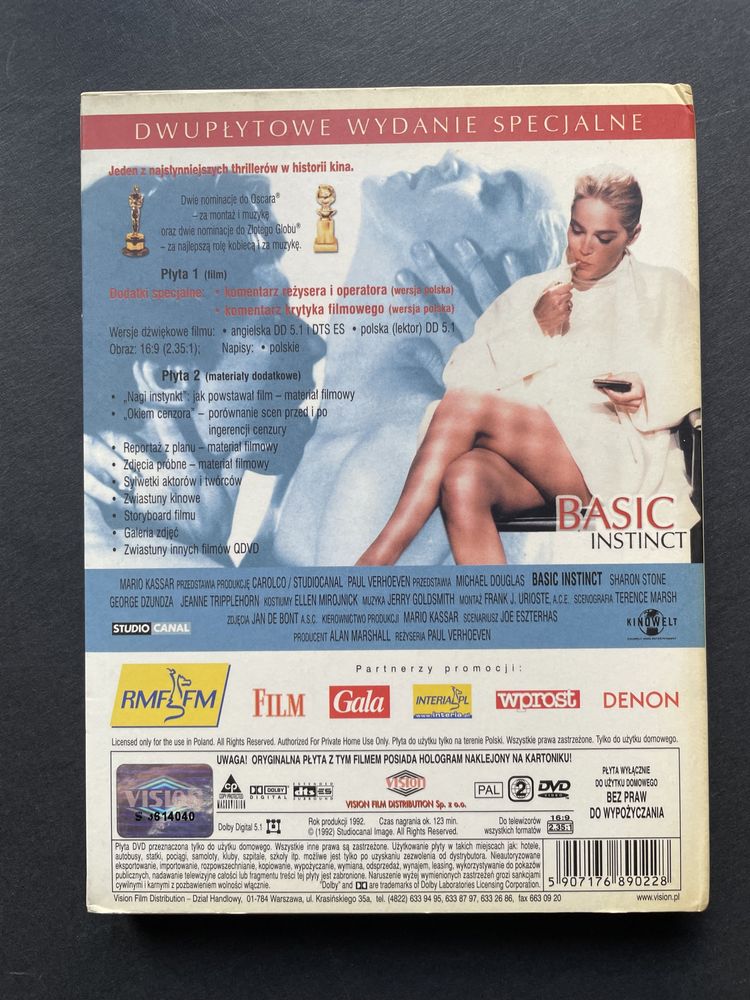 Nagi Instynkt (1992) film DVD dwupłytowe wydanie specjalne