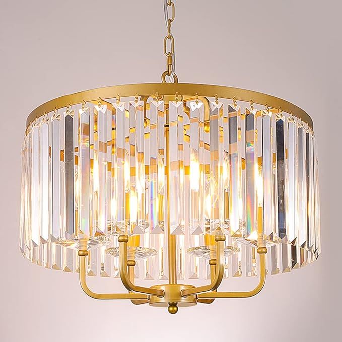 Wellmet Żyrandol z Kryształami 6 Lamp 50 cm.do Sypialni Salonu Jadalni