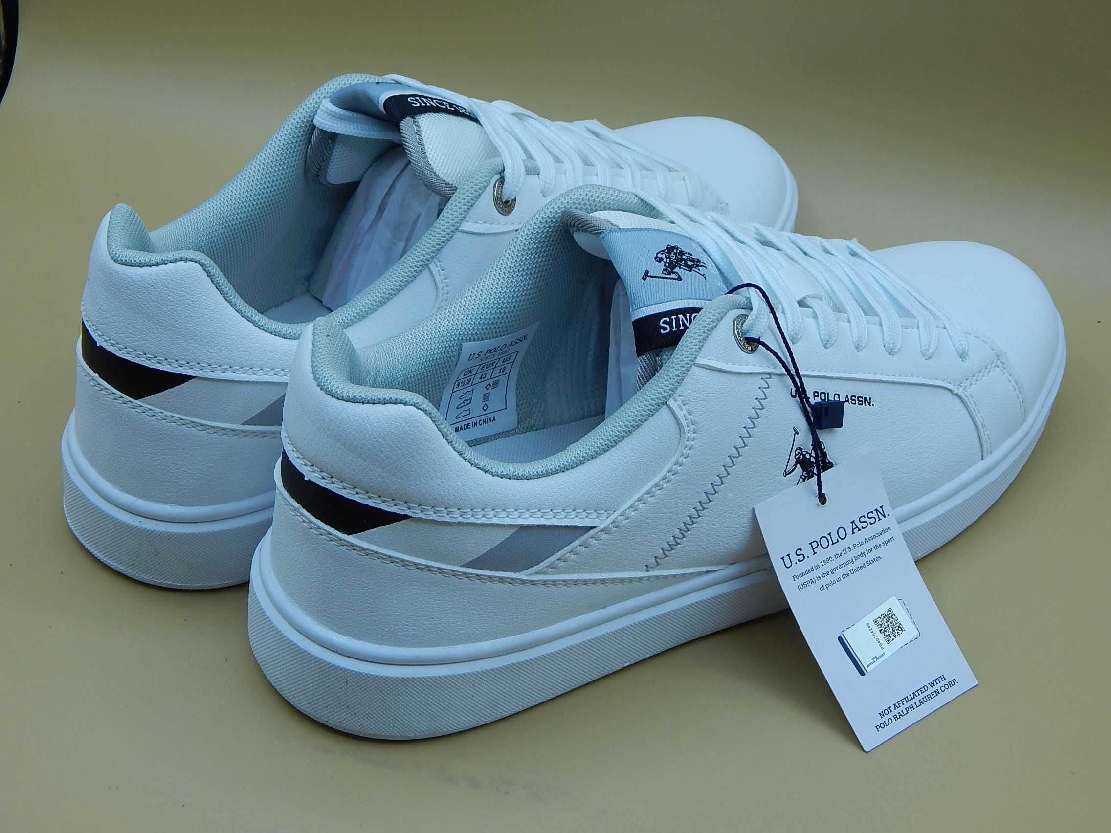 Buty męskie sportowe białe U.S. Polo sneakers  rozmiar 43 faktura