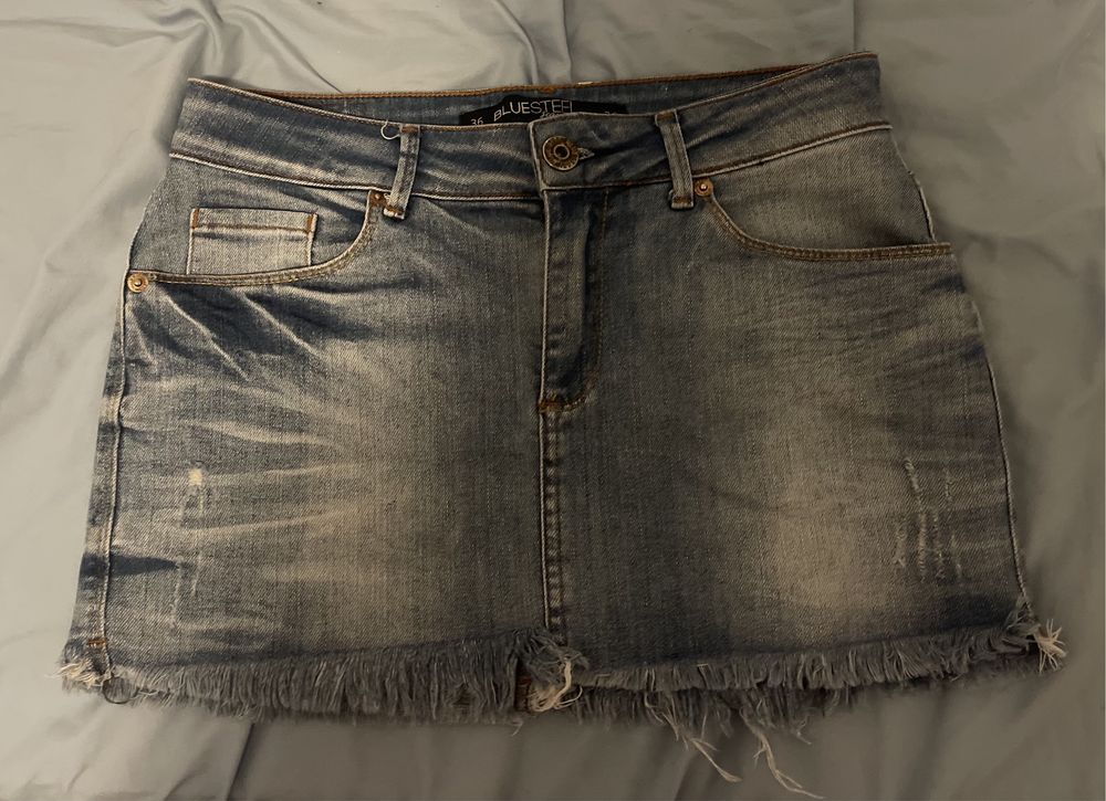 Mini saia de ganga/jeans