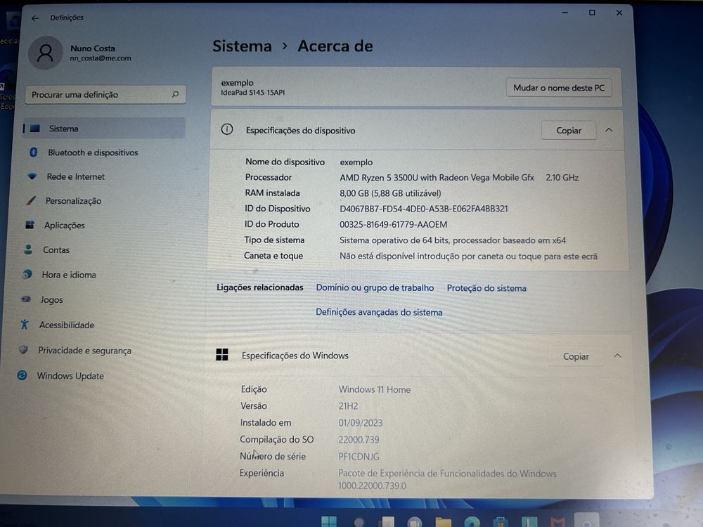 Portátil Lenovo IdeaPad S145- 15 API
