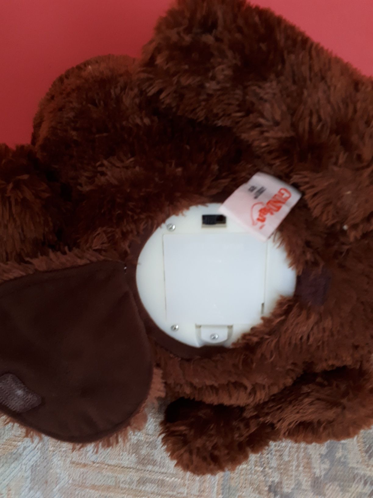 Peluche caozinho com música "oh happy day" 27x24cm