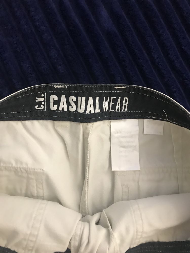 Spodnie męskie białe bawełniane Casual Wear