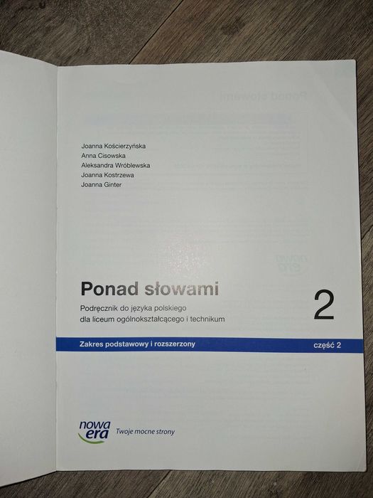 Ponad słowami 2 część 2 język polski zakres podstawowy i rozszerzony