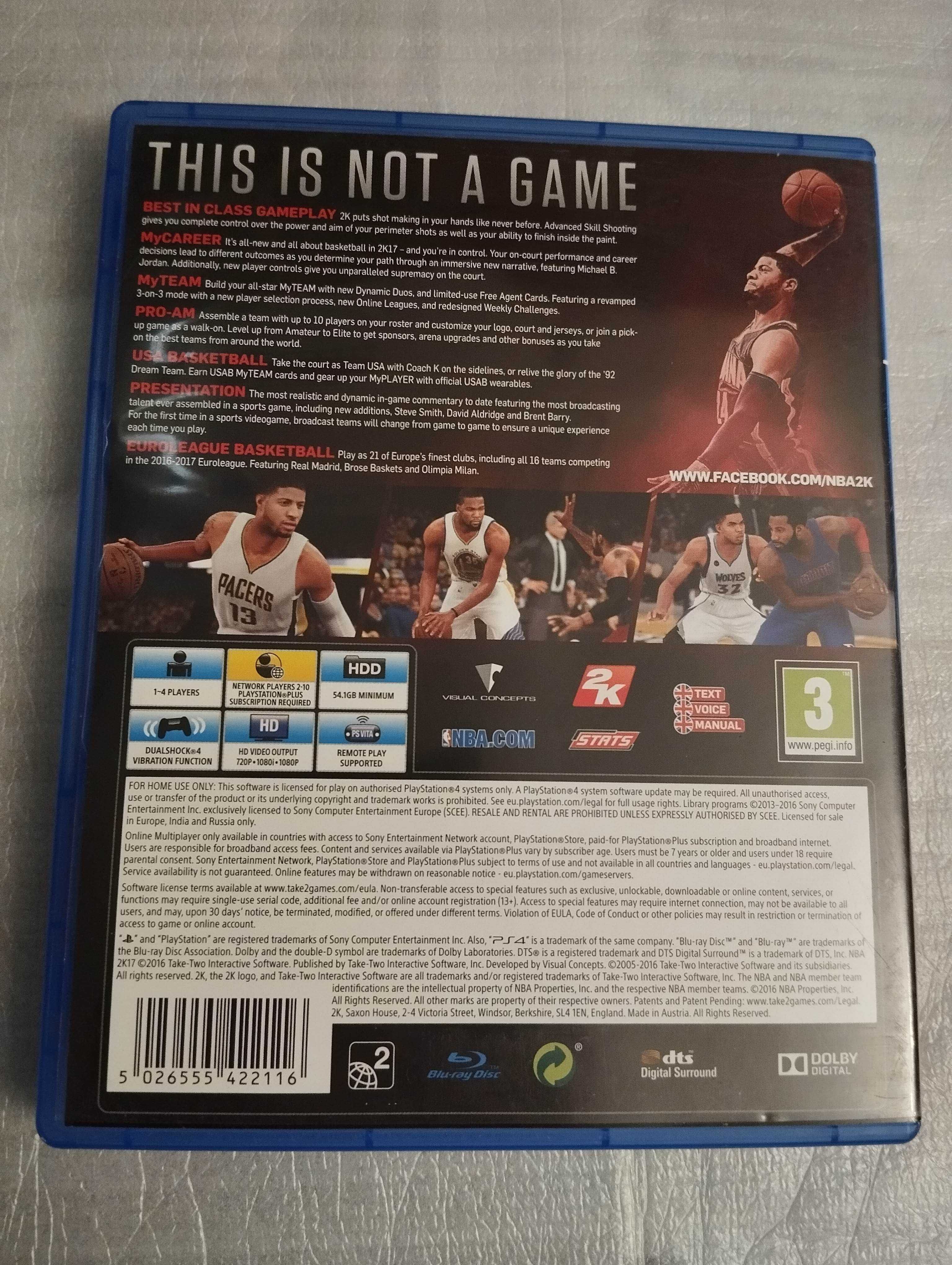 NBA 2k17 - PS4 - koszykówka, duży wybór gier PlayStation