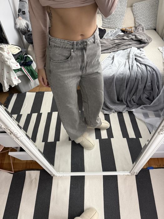 Джинси zara, сірого кольору , wide leg