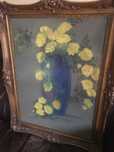 Pastel "Żółte róże w niebieskim wazonie" Leon Wyczółkowski