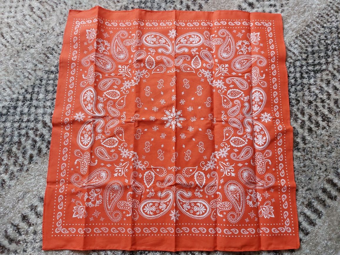 Bandama pomarańczowa bawełna chusta