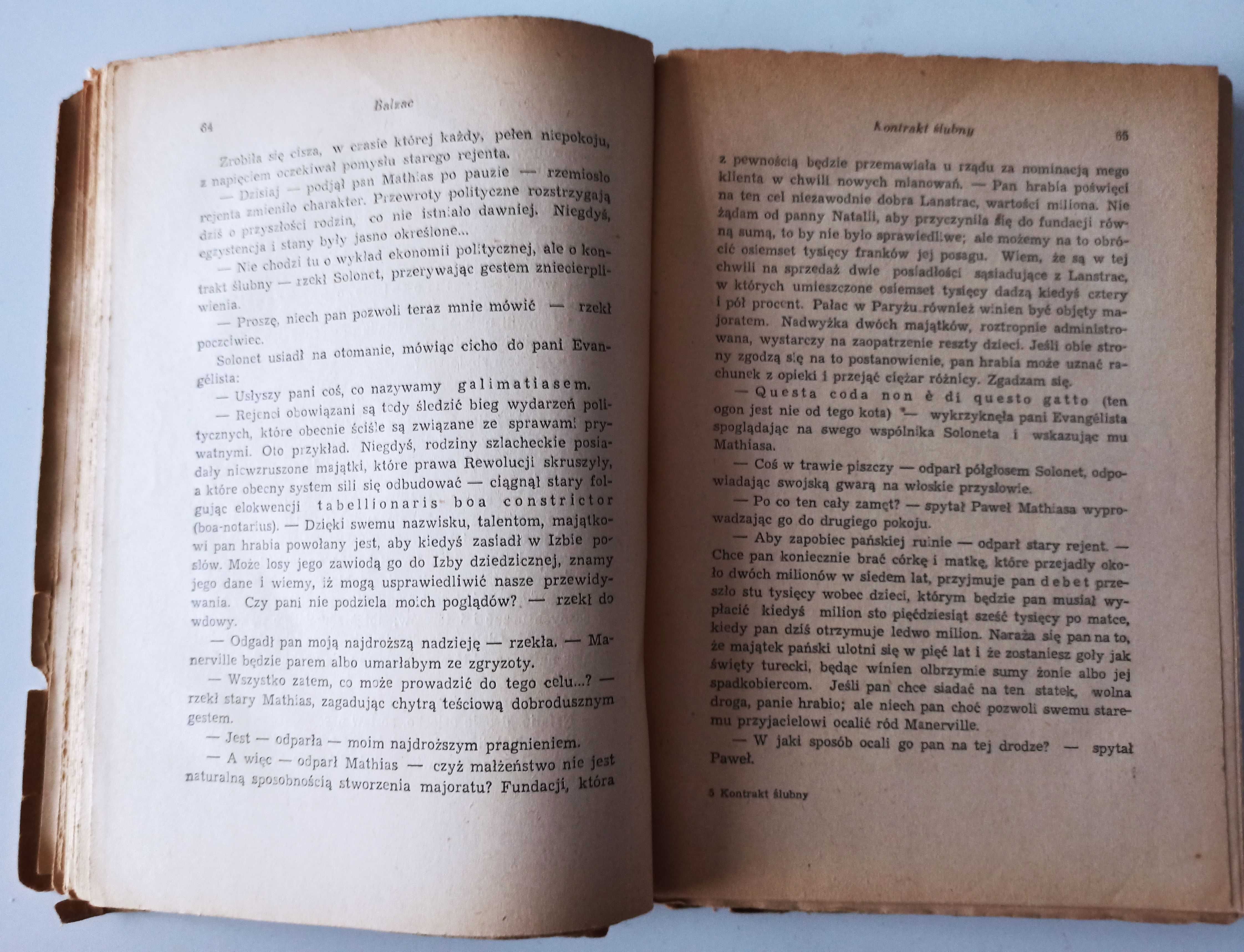 Balzac Kontrakt ślubny 1949 wyd. Książka i Wiedza Warszawa