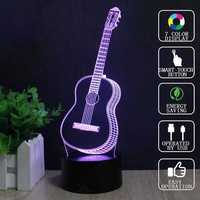 NOVO! Iluminação Guitarra Led Efeito 3D Acrilico - Luz e Deco