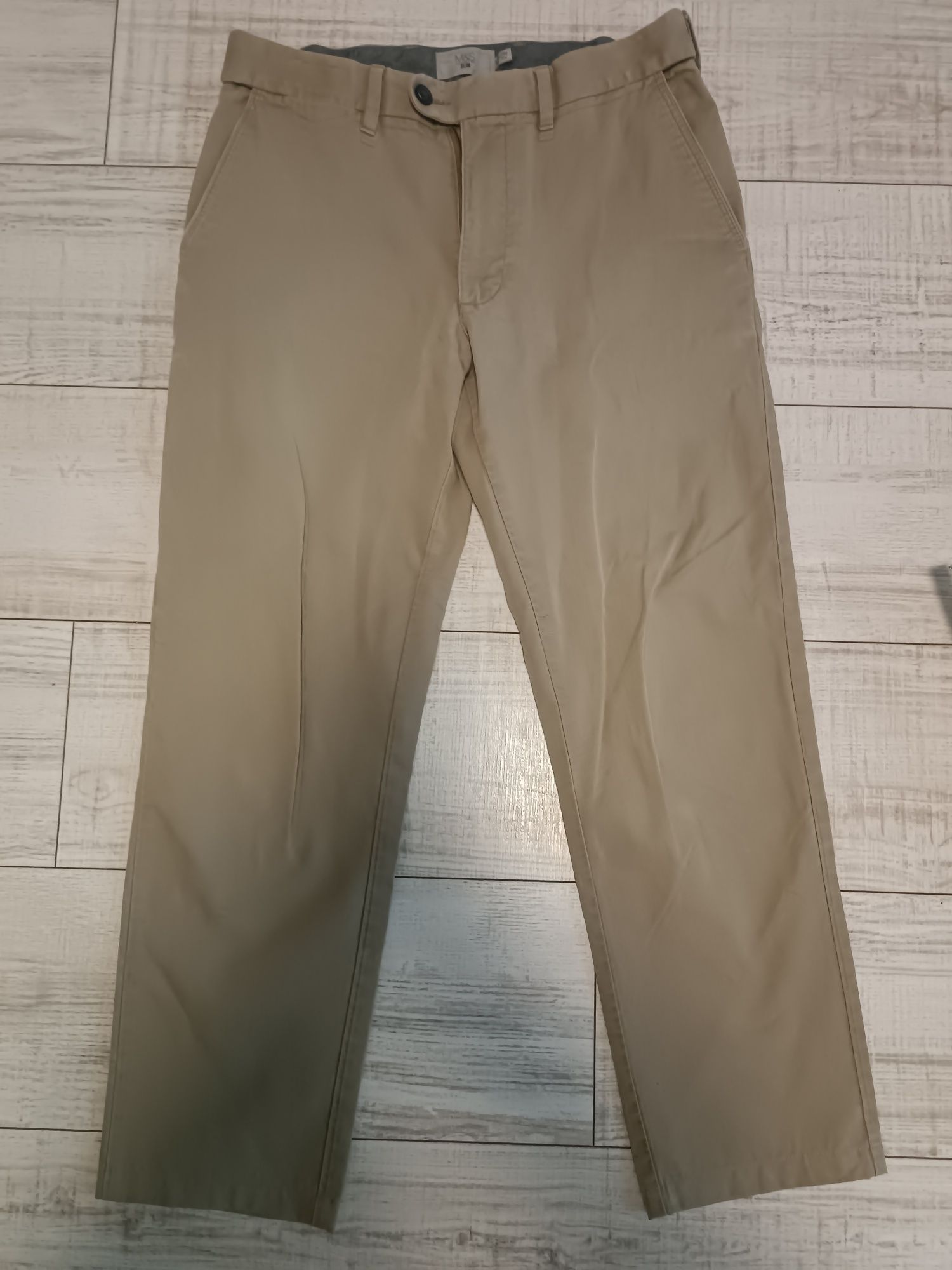 Джинси бежеві m&s slim +подарунок