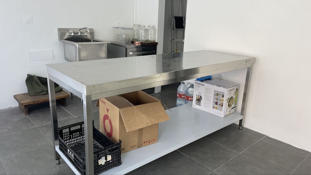 Stailess still kitchen table