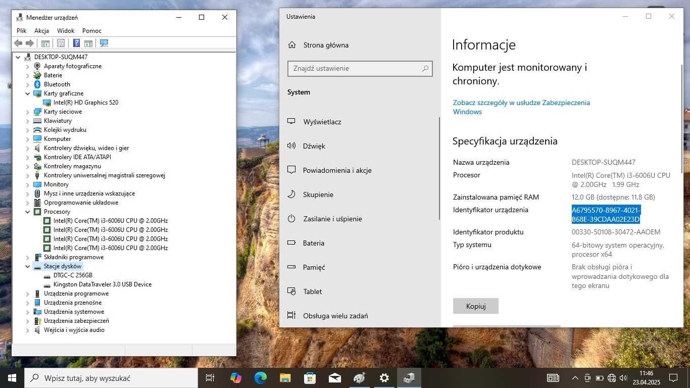 Zadbane Lenovo V110-15ISK Intel i3/12GbDDR/SSD256/IntelHD/BateriaNOWA