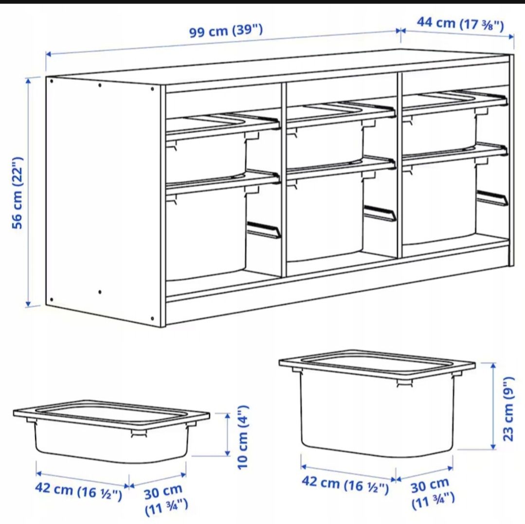 Regał Ikea Trofast + 6 pojemników
