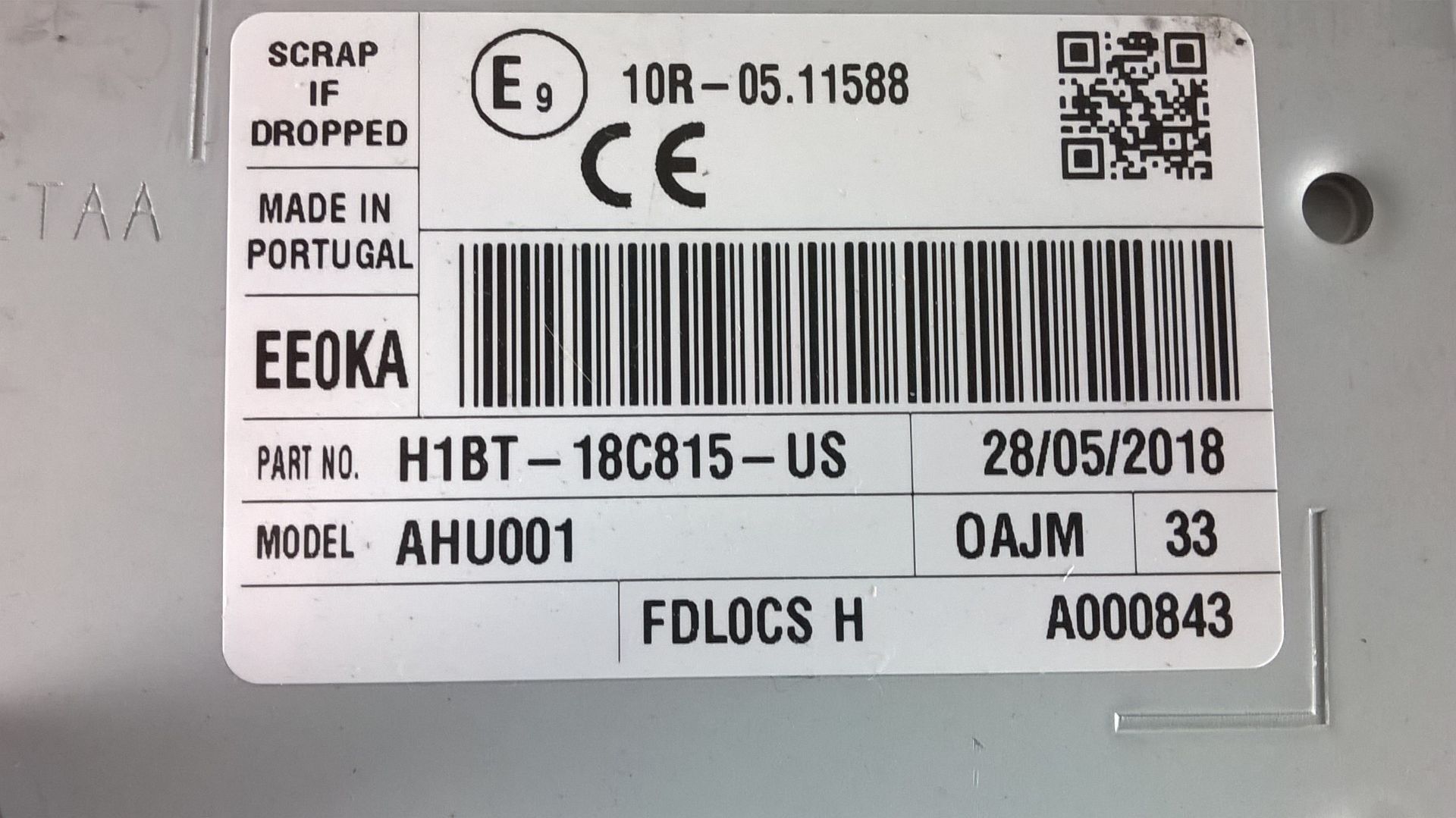 Radio - H1BT-18C815-US [Ford Fiesta VII]