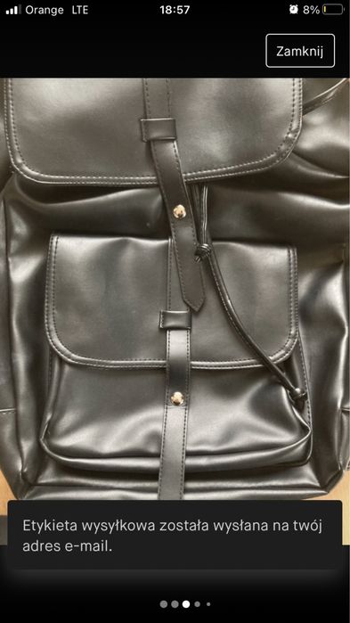 Czarny plecak imitacja skory vintage