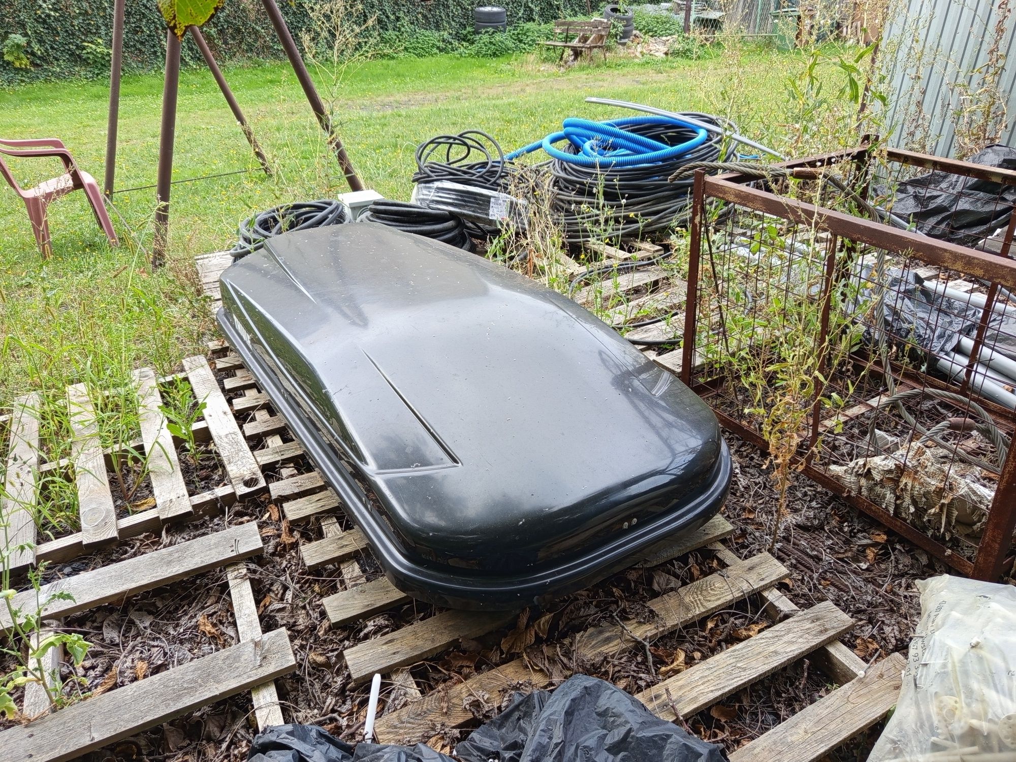 Duży czarny box bagażnik dachowy + relingi - Thule Taurus - RYBNIK