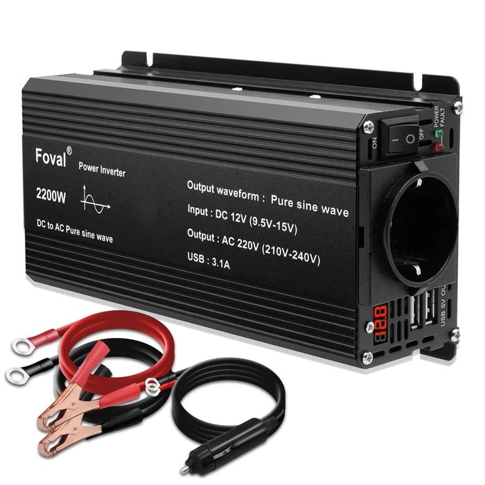 Інвертор FOVAL 2200W чистий  синус  12-220