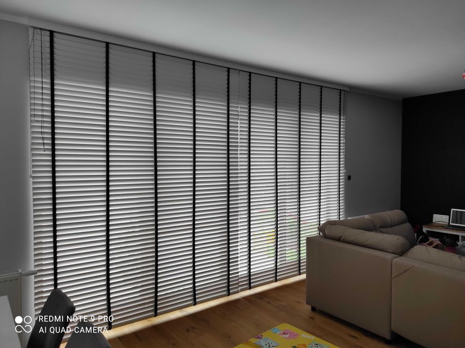Żaluzje drewniane aluminiowe 50mm 25mm na wymiar plisy rolety montaż