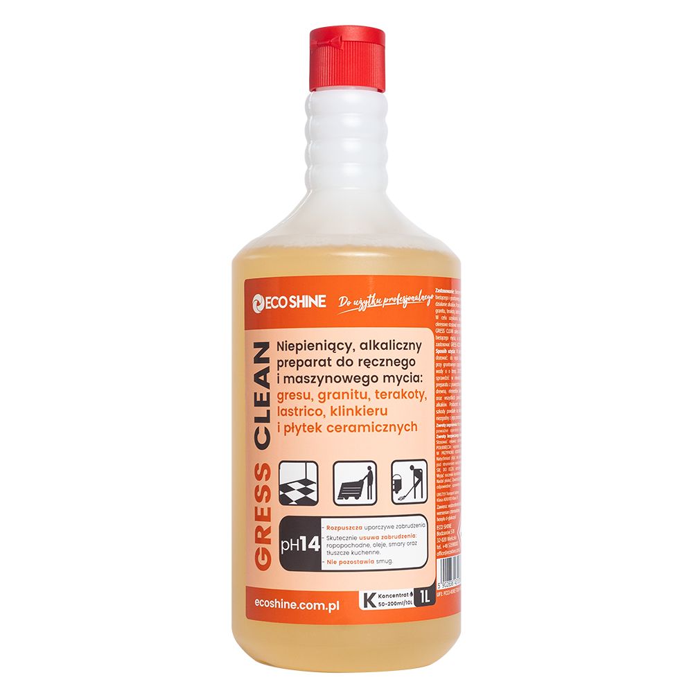 ECO SHINE Gress Clean alkaliczny preparat do mycia gresu i płytek 1L